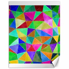 Triangles, colorful watercolor art  painting Canvas 12  x 16  