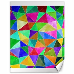 Triangles, colorful watercolor art  painting Canvas 36  x 48  