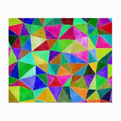 Triangles, colorful watercolor art  painting Small Glasses Cloth (2-Side)