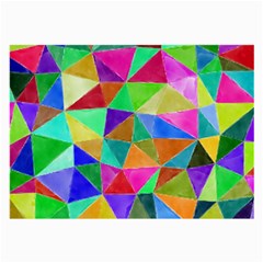 Triangles, colorful watercolor art  painting Large Glasses Cloth