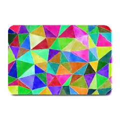 Triangles, colorful watercolor art  painting Plate Mats