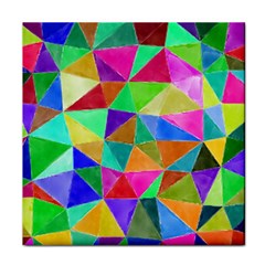 Triangles, colorful watercolor art  painting Face Towel