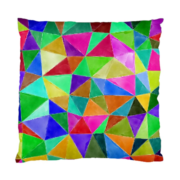 Triangles, colorful watercolor art  painting Standard Cushion Case (One Side)