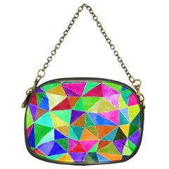 Triangles, colorful watercolor art  painting Chain Purses (Two Sides) 