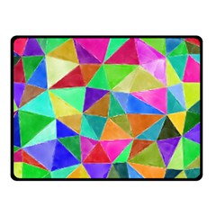 Triangles, colorful watercolor art  painting Fleece Blanket (Small)