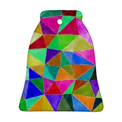 Triangles, colorful watercolor art  painting Bell Ornament (2 Sides)
