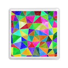 Triangles, colorful watercolor art  painting Memory Card Reader (Square) 