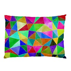 Triangles, colorful watercolor art  painting Pillow Case (Two Sides)