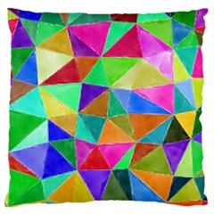 Triangles, colorful watercolor art  painting Large Cushion Case (Two Sides)