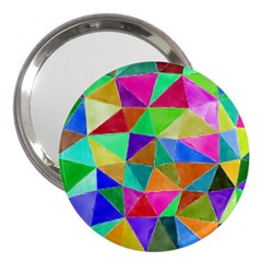 Triangles, Colorful Watercolor Art  Painting 3  Handbag Mirrors by picsaspassion