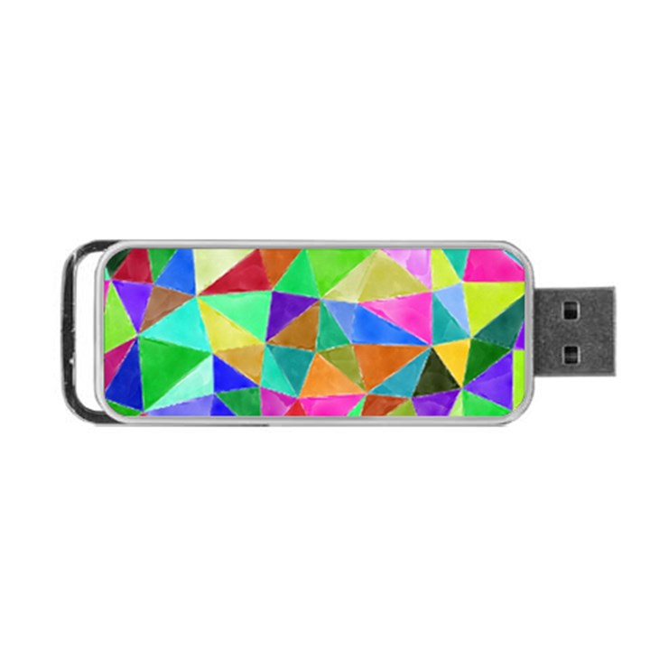 Triangles, colorful watercolor art  painting Portable USB Flash (One Side)