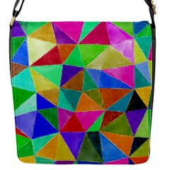 Triangles, colorful watercolor art  painting Flap Messenger Bag (S)