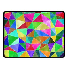 Triangles, colorful watercolor art  painting Double Sided Fleece Blanket (Small) 