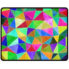 Triangles, colorful watercolor art  painting Double Sided Fleece Blanket (Medium) 