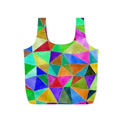 Triangles, colorful watercolor art  painting Full Print Recycle Bags (S) 