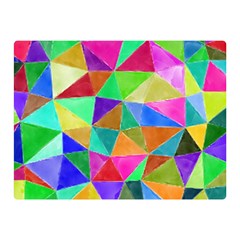 Triangles, colorful watercolor art  painting Double Sided Flano Blanket (Mini) 