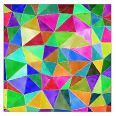 Triangles, colorful watercolor art  painting Large Satin Scarf (Square)