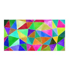 Triangles, colorful watercolor art  painting Satin Wrap