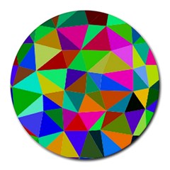 Colorful Triangles, oil painting art Round Mousepads