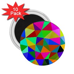 Colorful Triangles, oil painting art 2.25  Magnets (10 pack) 