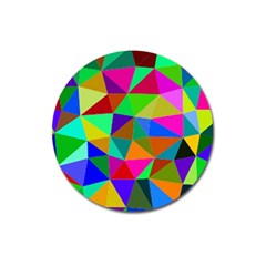 Colorful Triangles, oil painting art Magnet 3  (Round)