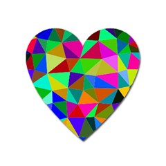 Colorful Triangles, oil painting art Heart Magnet