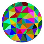 Colorful Triangles, oil painting art Magnet 5  (Round) Front