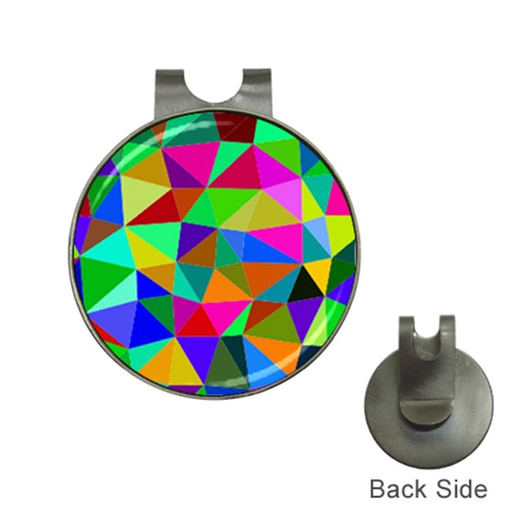 Colorful Triangles, oil painting art Hat Clips with Golf Markers