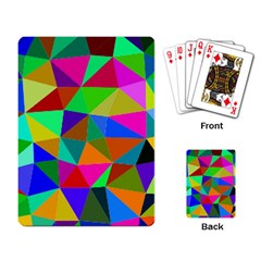 Colorful Triangles, oil painting art Playing Card