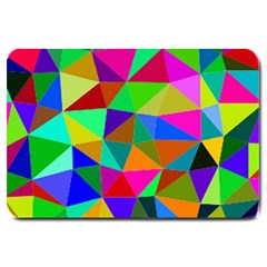 Colorful Triangles, oil painting art Large Doormat 