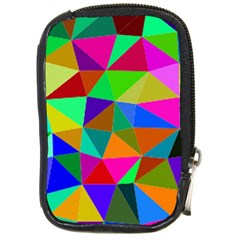 Colorful Triangles, oil painting art Compact Camera Cases