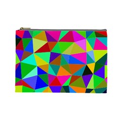Colorful Triangles, oil painting art Cosmetic Bag (Large) 