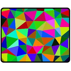 Colorful Triangles, oil painting art Fleece Blanket (Medium) 