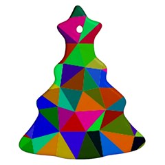 Colorful Triangles, oil painting art Ornament (Christmas Tree)