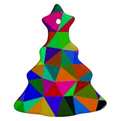 Colorful Triangles, oil painting art Christmas Tree Ornament (2 Sides)