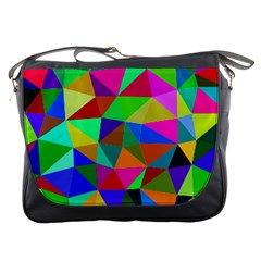 Colorful Triangles, oil painting art Messenger Bags