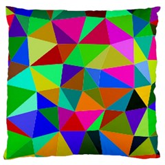 Colorful Triangles, oil painting art Large Cushion Case (One Side)