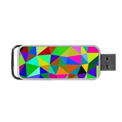 Colorful Triangles, oil painting art Portable USB Flash (Two Sides)