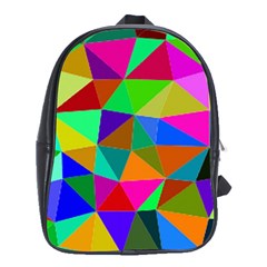 Colorful Triangles, oil painting art School Bags (XL) 