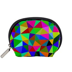 Colorful Triangles, oil painting art Accessory Pouches (Small) 