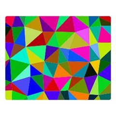 Colorful Triangles, oil painting art Double Sided Flano Blanket (Large) 