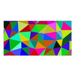 Colorful Triangles, oil painting art Satin Shawl