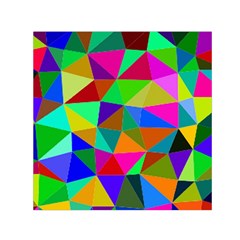 Colorful Triangles, oil painting art Small Satin Scarf (Square)