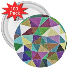 Colorful Triangles, Pencil Drawing Art 3  Buttons (100 Pack)  by picsaspassion