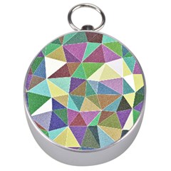 Colorful Triangles, Pencil Drawing Art Silver Compasses by picsaspassion