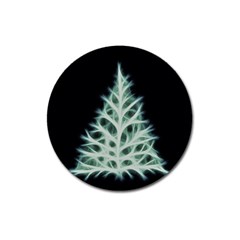 Christmas Fir, Green And Black Color Magnet 3  (round) by picsaspassion