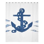 Blue Anchor,  Aquarel painting art Shower Curtain 60  x 72  (Medium)  60 x72  Curtain