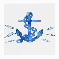 Anchor Aquarel Painting Art, Soft Blue Medium Glasses Cloth