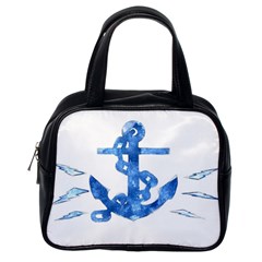 Anchor Aquarel Painting Art, Soft Blue Classic Handbags (one Side)