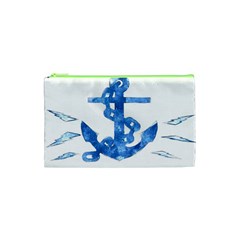 Anchor Aquarel Painting Art, Soft Blue Cosmetic Bag (xs)